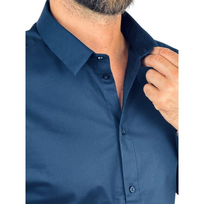 GIOVANNI PERA Koszula męska GP379 elastyczna SUPER SLIM granatowa | Sklep GriShop.eu | Koszule