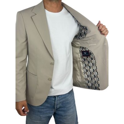 GIOVANNI PERA Marynarka męska MB13 jasna beżowa, gładka, sportowa, elastyczna, na co dzień i nie tylko | Sklep GriShop.eu | Mary