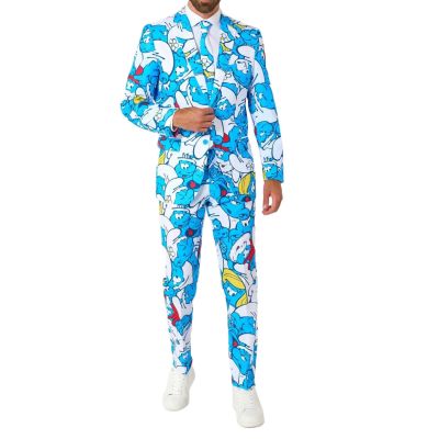 OPPOSUITS Garnitur męski z krawatem, kolorowy, SMERFY, bajka, niebieski, wesoły, casual | Sklep GriShop.eu | Garnitury