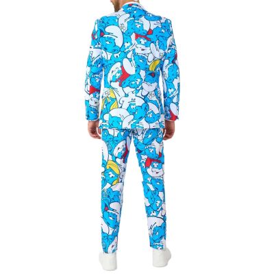 OPPOSUITS Garnitur męski z krawatem, kolorowy, SMERFY, bajka, niebieski, wesoły, casual | Sklep GriShop.eu | Garnitury