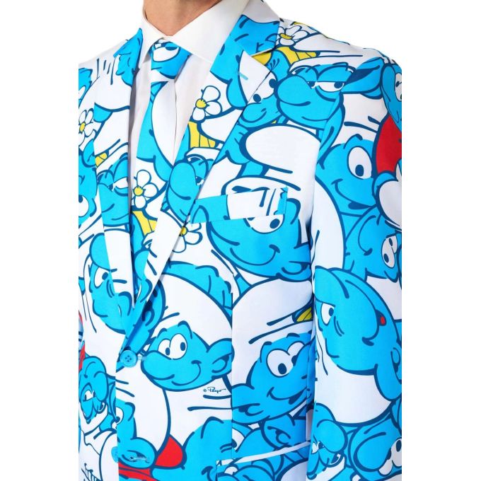 OPPOSUITS Garnitur męski z krawatem, kolorowy, SMERFY, bajka, niebieski, wesoły, casual | Sklep GriShop.eu | Garnitury