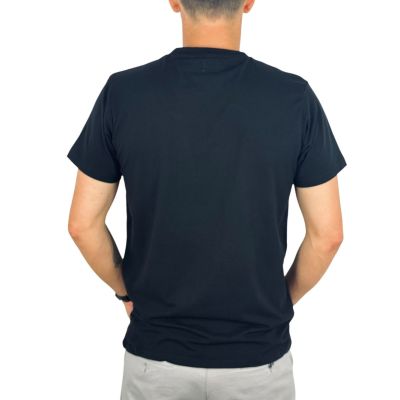 GIOVANNI PERA T-shirt męski czarny, TGP130 serek, elastan, naszywka | Sklep GriShop.eu | Koszulki
