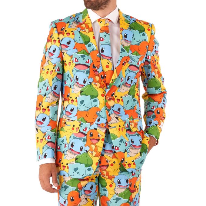 OPPOSUITS Garnitur męski z krawatem, kolorowy, POKEMONY, bajka, niebieski, wesoły, casual | Sklep GriShop.eu | Garnitury