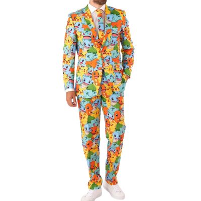 OPPOSUITS Garnitur męski z krawatem, kolorowy, POKEMONY, bajka, niebieski, wesoły, casual | Sklep GriShop.eu | Garnitury