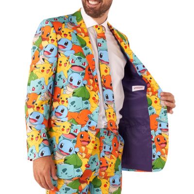 OPPOSUITS Garnitur męski z krawatem, kolorowy, POKEMONY, bajka, niebieski, wesoły, casual | Sklep GriShop.eu | Garnitury