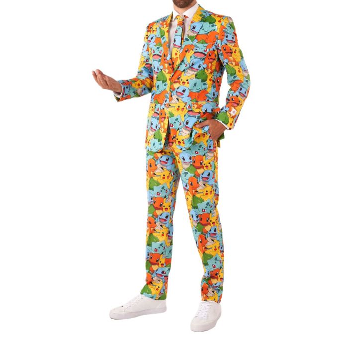 OPPOSUITS Garnitur męski z krawatem, kolorowy, POKEMONY, bajka, niebieski, wesoły, casual | Sklep GriShop.eu | Garnitury