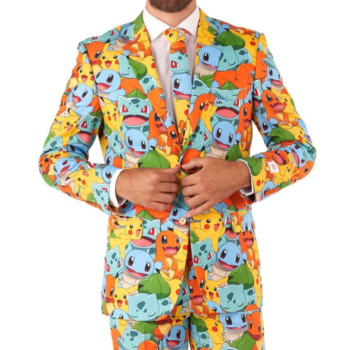 OPPOSUITS Garnitur męski z krawatem, kolorowy, POKEMONY, bajka, niebieski, wesoły, casual | Sklep GriShop.eu | Garnitury