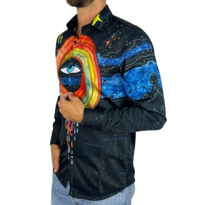 GUISEPPE LUIGI Koszula męska GL87 czarna, OKO, kolorowa | Sklep GriShop.eu | Koszule