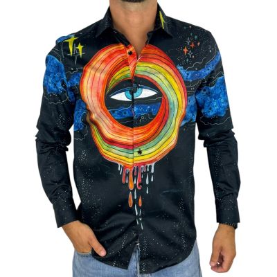 GUISEPPE LUIGI Koszula męska GL87 czarna, OKO, kolorowa | Sklep GriShop.eu | Koszule