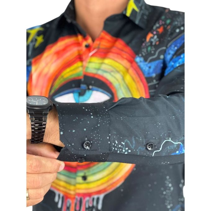 GUISEPPE LUIGI Koszula męska GL87 czarna, OKO, kolorowa | Sklep GriShop.eu | Koszule