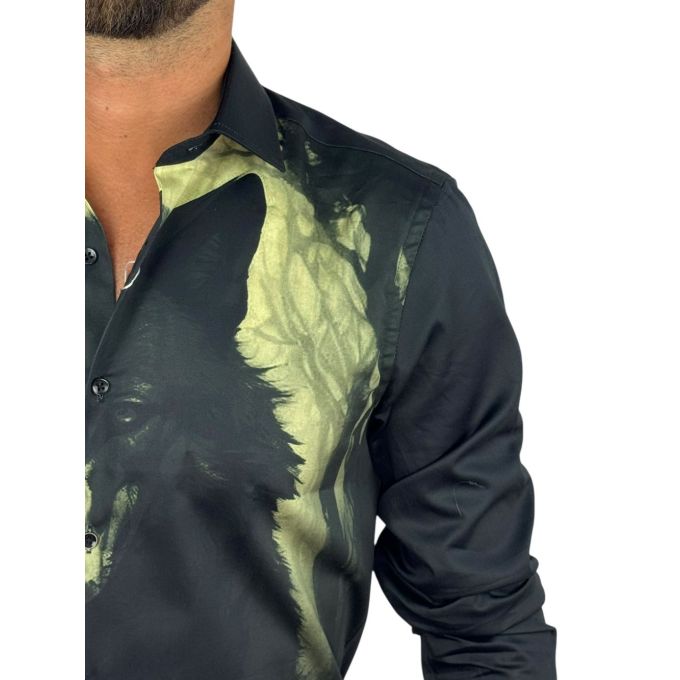 GUISEPPE LUIGI Koszula męska GL88 czarna, WILK | Sklep GriShop.eu | Koszule