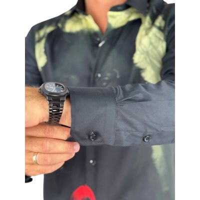 GUISEPPE LUIGI Koszula męska GL88 czarna, WILK | Sklep GriShop.eu | Koszule