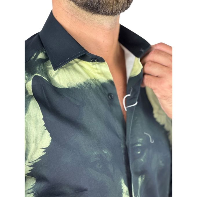 GUISEPPE LUIGI Koszula męska GL88 czarna, WILK | Sklep GriShop.eu | Koszule