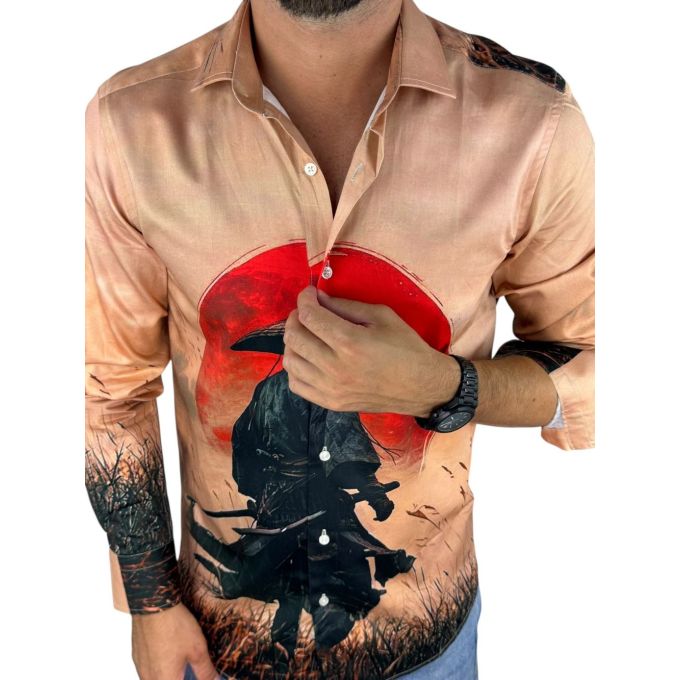 GUISEPPE LUIGI Koszula męska GL89 kolorowa, wojownik - AZJA | Sklep GriShop.eu | Koszule