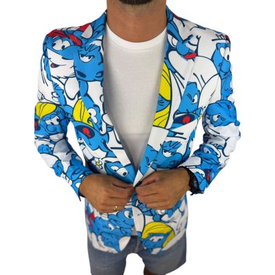 OPPOSUITS Marynarka męska kolorowa, wesoła, SMERFY, bajka, casual | Sklep GriShop.eu | Marynarki