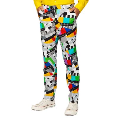 OPPOSUITS Garnitur męski z krawatem, kolorowy, telewizyjny wzór, TV, casual, zakończenie programu | Sklep GriShop.eu | Garnitury