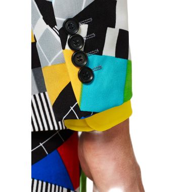 OPPOSUITS Garnitur męski z krawatem, kolorowy, telewizyjny wzór, TV, casual, zakończenie programu