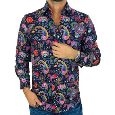 GIOVANNI PERA Koszula męska GP414 kolorowa, kwiaty, paisley, wesoła, folklor | Sklep GriShop.eu | Koszule