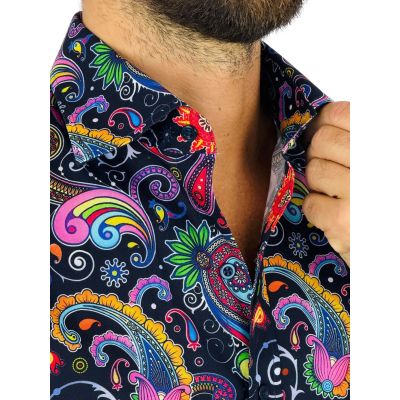 GIOVANNI PERA Koszula męska GP414 kolorowa, kwiaty, paisley, wesoła, folklor | Sklep GriShop.eu | Koszule
