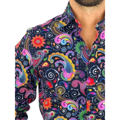 GIOVANNI PERA Koszula męska GP414 kolorowa, kwiaty, paisley, wesoła, folklor | Sklep GriShop.eu | Koszule