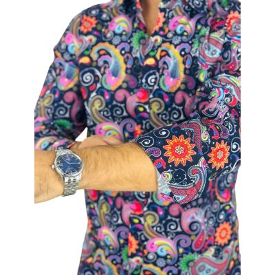 GIOVANNI PERA Koszula męska GP414 kolorowa, kwiaty, paisley, wesoła, folklor | Sklep GriShop.eu | Koszule