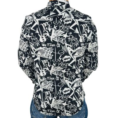 GIOVANNI PERA Koszula męska GP418 biała, CZARNA, wow, rock, gitary, muzyczna | Sklep GriShop.eu | Koszule