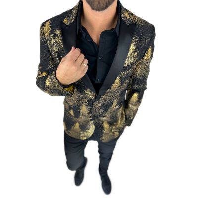 OPPOSUITS Marynarka męska elegancka czarna złota FESTIVE FOREST konfetti, imprezowa | Sklep GriShop.eu | Marynarki