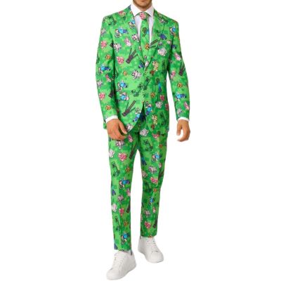 OPPOSUITS Garnitur męski z krawatem, kolorowy, wesoły, MINECRAFT, zielony, casual, gra | Sklep GriShop.eu | Garnitury
