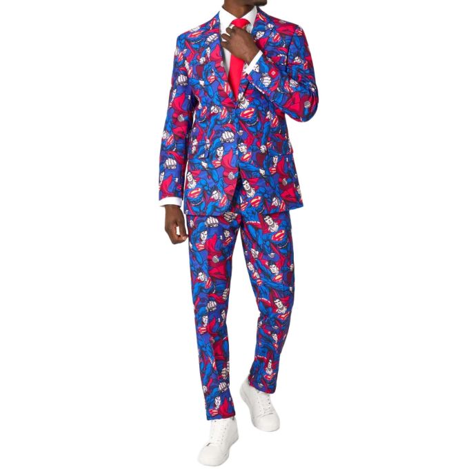 OPPOSUITS Garnitur męski z krawatem, kolorowy, wesoły, SUPERMAN, casual, superbohater | Sklep GriShop.eu | Garnitury