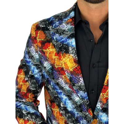MARCO MILANO Marynarka męska C37 kolorowa, wesoła, multikolor, skóra węża, snake, casual | Sklep GriShop.eu | Marynarki
