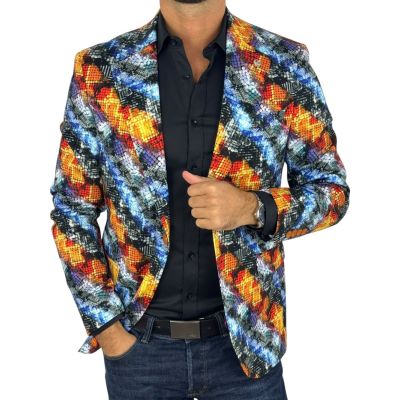 MARCO MILANO Marynarka męska C37 kolorowa, wesoła, multikolor, skóra węża, snake, casual | Sklep GriShop.eu | Marynarki