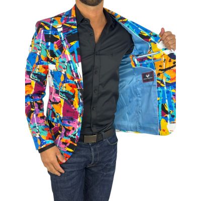 MARCO MILANO Marynarka męska C39 kolorowa, wesoła, picasso, casual | Sklep GriShop.eu | Marynarki
