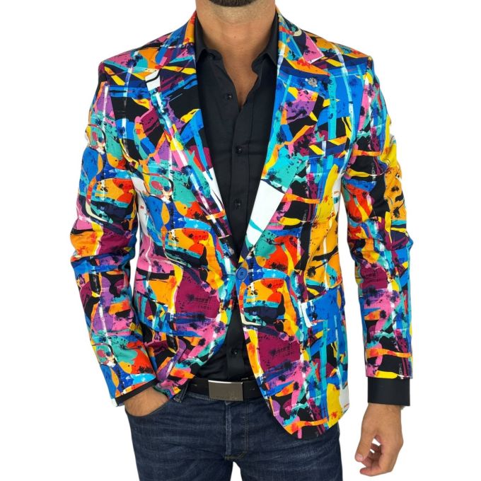 MARCO MILANO Marynarka męska C39 kolorowa, wesoła, picasso, casual | Sklep GriShop.eu | Marynarki