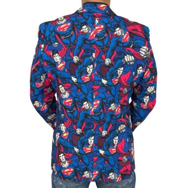 OPPOSUITS Marynarka męska Superman kolorowa, wesoła, film DC komiks, casual
