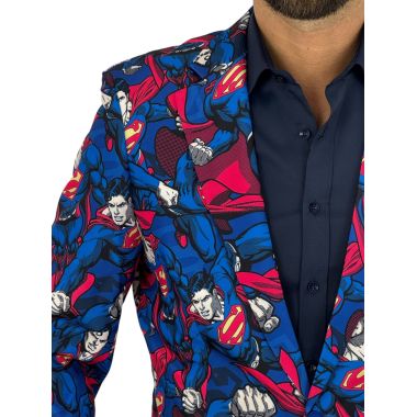 OPPOSUITS Marynarka męska Superman kolorowa, wesoła, film DC komiks, casual