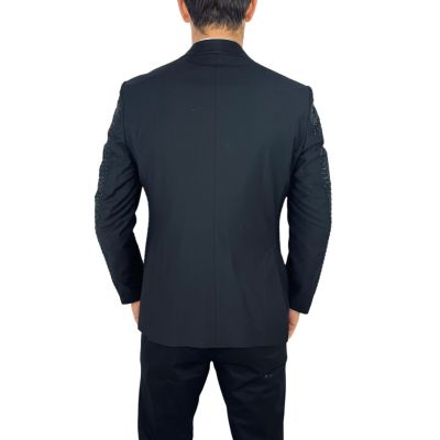 GIOVANNI PERA Garnitur GR8 czarny, czarne ozdobne kryształki, ekskluzywny, sceniczny, dla Pana Mlodego i nie tylko | Sklep GriSh