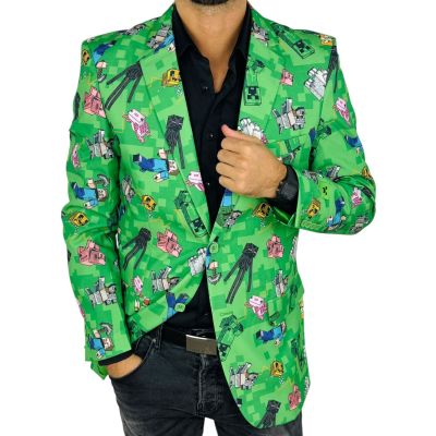 OPPOSUITS Marynarka męska MINECRAFT zielona, wesoła, gra, casual | Sklep GriShop.eu | Marynarki