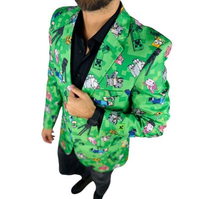 OPPOSUITS Marynarka męska MINECRAFT zielona, wesoła, gra, casual | Sklep GriShop.eu | Marynarki