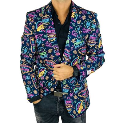 OPPOSUITS Marynarka męska VEGAS granatowa, neon, wesoła, casino, casual | Sklep GriShop.eu | Marynarki