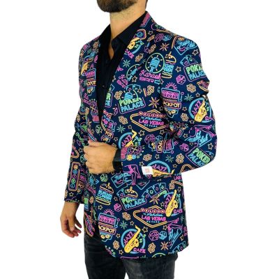 OPPOSUITS Marynarka męska VEGAS granatowa, neon, wesoła, casino, casual | Sklep GriShop.eu | Marynarki