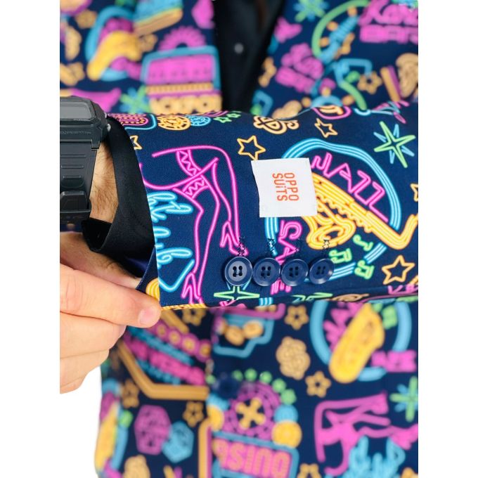 OPPOSUITS Marynarka męska VEGAS granatowa, neon, wesoła, casino, casual | Sklep GriShop.eu | Marynarki