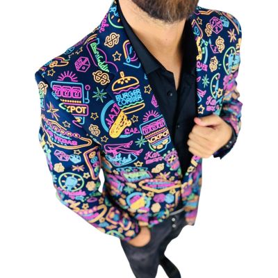 OPPOSUITS Marynarka męska VEGAS granatowa, neon, wesoła, casino, casual | Sklep GriShop.eu | Marynarki