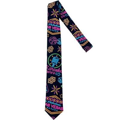 OPPOSUITS krawat kolorowy wesoły, VEGAS, granatowy, neon | Sklep GriShop.eu | Krawaty