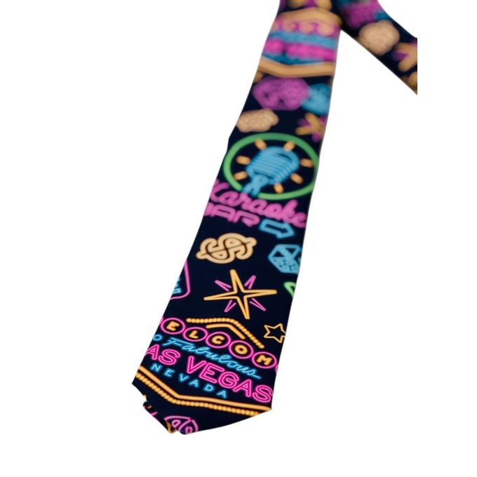 OPPOSUITS krawat kolorowy wesoły, VEGAS, granatowy, neon | Sklep GriShop.eu | Krawaty