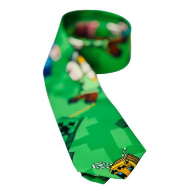 OPPOSUITS Krawat męski kolorowy, wesoły, MINECRAFT, zielony, gra