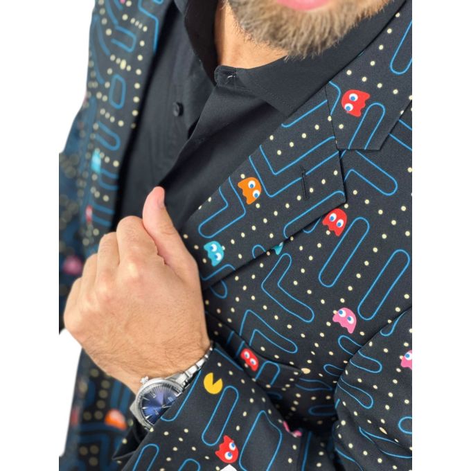 OPPOSUITS Marynarka męska PAC-MAN wesoła, czarna, kolorowa, casual | Sklep GriShop.eu | Marynarki