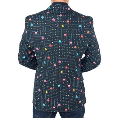 OPPOSUITS Marynarka męska PAC-MAN wesoła, czarna, kolorowa, casual