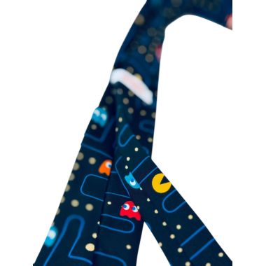 OPPOSUITS krawat męski wesoły, PAC-MAN, kolorowy, czarny