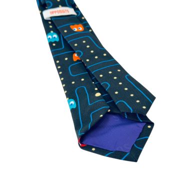 OPPOSUITS krawat męski wesoły, PAC-MAN, kolorowy, czarny