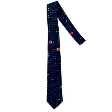 OPPOSUITS krawat męski wesoły, PAC-MAN, kolorowy, czarny